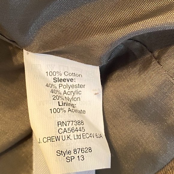 Madewell Crossweave Sweater Sleeve Tweed Trench Utility Jacket Olive XS - Picture 15 of 15